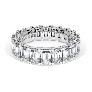 Emerald Cut Diamond Eternity Band in 18kt White Gold