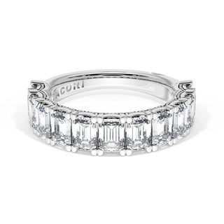 Emerald Cut Diamond Eternity Band in 18kt White Gold
