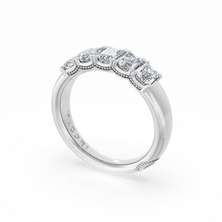 Emerald Cut Diamond Eternity Band in 18kt White Gold
