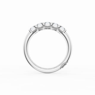 Emerald Cut Diamond Eternity Band in 18kt White Gold