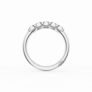 Emerald Cut Diamond Eternity Band in 14kt White Gold