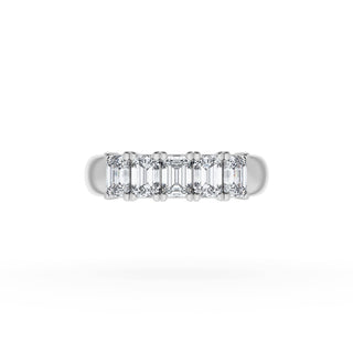 Emerald Cut Diamond Eternity Band in 18kt White Gold