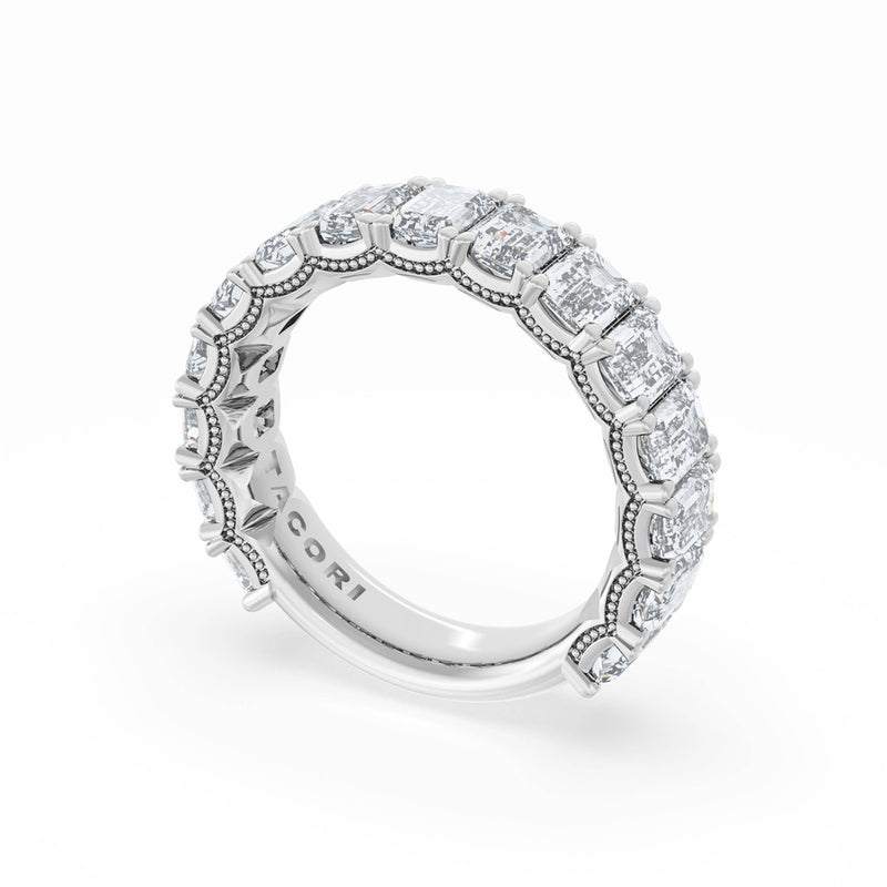 Emerald Cut Diamond Eternity Band in 18kt White Gold