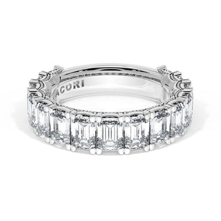 Emerald Cut Diamond Eternity Band in 18kt White Gold