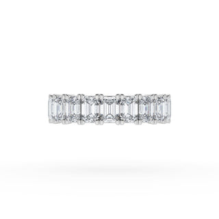 Emerald Cut Diamond Eternity Band in 18kt White Gold