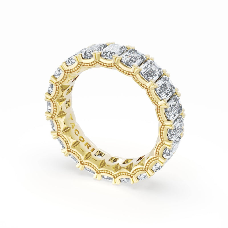 Emerald Cut Diamond Eternity Band in 18kt Yellow Gold