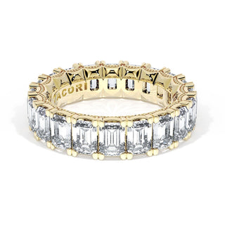 Emerald Cut Diamond Eternity Band in 18kt Yellow Gold