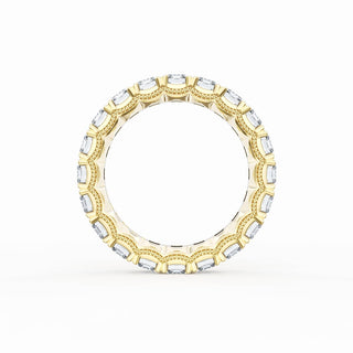 Emerald Cut Diamond Eternity Band in 18kt Yellow Gold