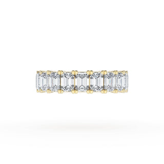 Emerald Cut Diamond Eternity Band in 18kt Yellow Gold