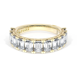 Emerald Cut Diamond Eternity Band in 18kt Yellow Gold