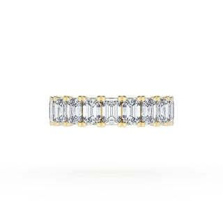 Emerald Cut Diamond Eternity Band in 18kt Yellow Gold