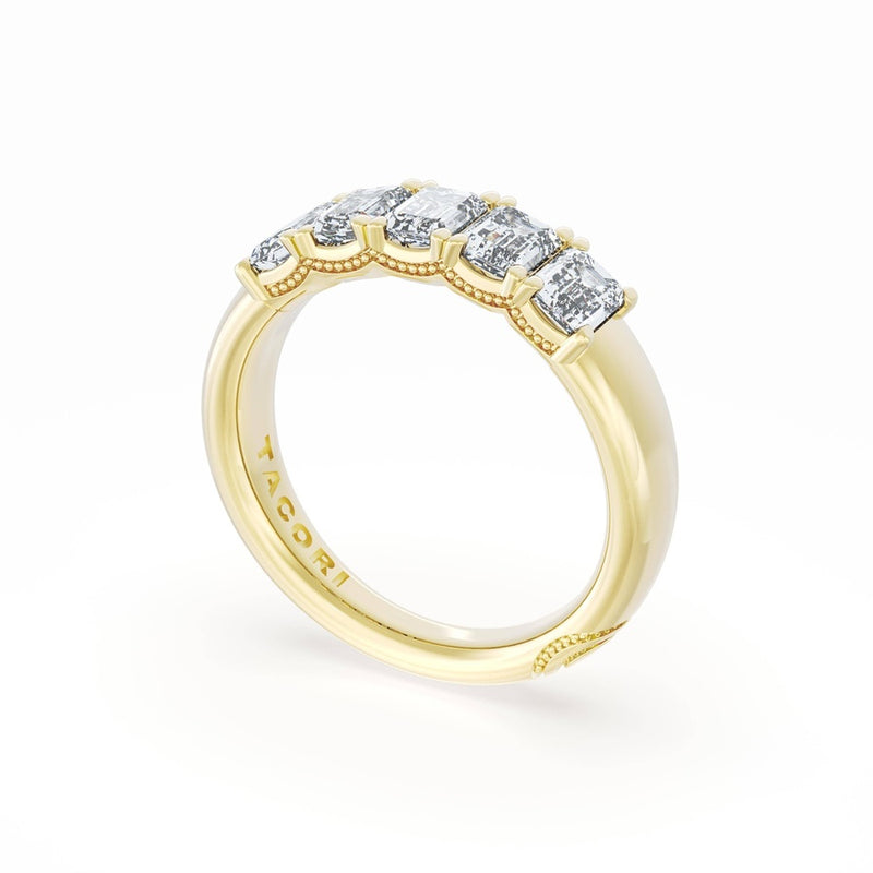 Emerald Cut Diamond Eternity Band in 18kt Yellow Gold