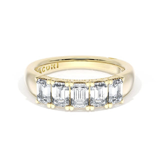 Emerald Cut Diamond Eternity Band in 18kt Yellow Gold
