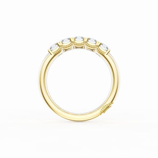 Emerald Cut Diamond Eternity Band in 18kt Yellow Gold