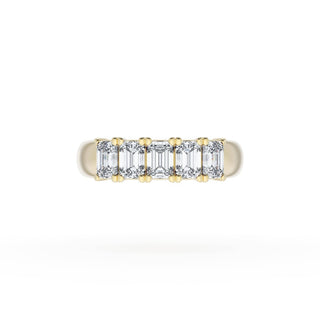 Emerald Cut Diamond Eternity Band in 18kt Yellow Gold