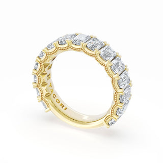 Emerald Cut Diamond Eternity Band in 18kt Yellow Gold