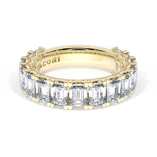 Emerald Cut Diamond Eternity Band in 18kt Yellow Gold