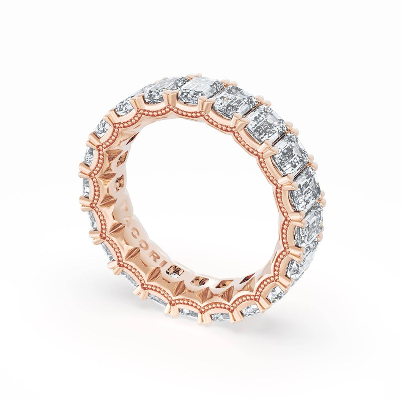 Emerald Cut Diamond Eternity Band in 18kt Rose Gold