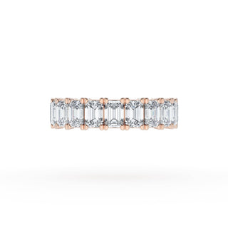 Emerald Cut Diamond Eternity Band in 18kt Rose Gold