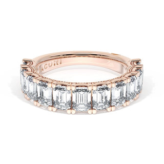 Emerald Cut Diamond Eternity Band in 18kt Rose Gold