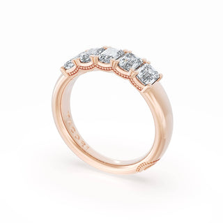 Emerald Cut Diamond Eternity Band in 18kt Rose Gold