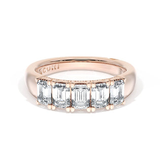 Emerald Cut Diamond Eternity Band in 18kt Rose Gold