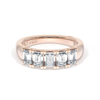 Emerald Cut Diamond Eternity Band in 14kt White Gold