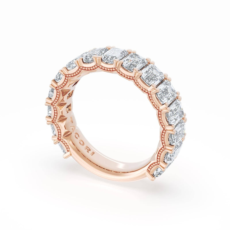 Emerald Cut Diamond Eternity Band in 18kt Rose Gold