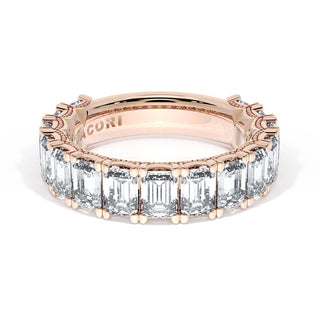 Emerald Cut Diamond Eternity Band in 18kt Rose Gold