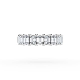Emerald Cut Diamond Eternity Band in Platinum