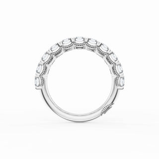 Emerald Cut Diamond Eternity Band in Platinum