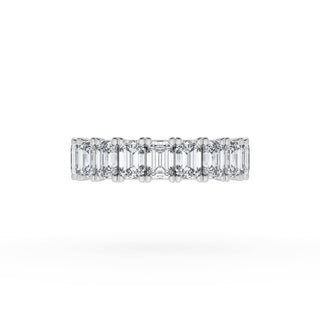 Emerald Cut Diamond Eternity Band in Platinum