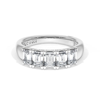 Emerald Cut Diamond Eternity Band in Platinum