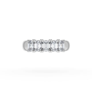 Emerald Cut Diamond Eternity Band in 14kt White Gold