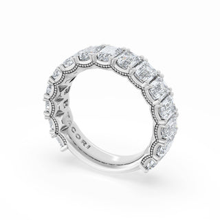 Emerald Cut Diamond Eternity Band in Platinum
