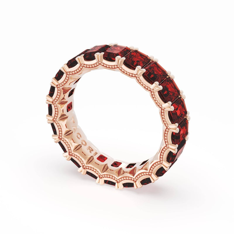 Emerald Cut Ruby Eternity Band in 14kt Rose Gold