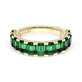 Emerald Cut Emerald Eternity Band in 18kt Yellow Gold