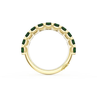 Emerald Cut Emerald Eternity Band in 18kt Yellow Gold