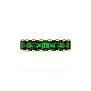 Emerald Cut Emerald Eternity Band in 18kt Yellow Gold