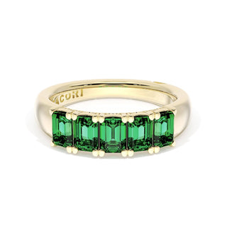 Emerald Cut Emerald Eternity Band in 18kt Yellow Gold