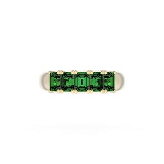 Emerald Cut Emerald Eternity Band in 18kt Yellow Gold