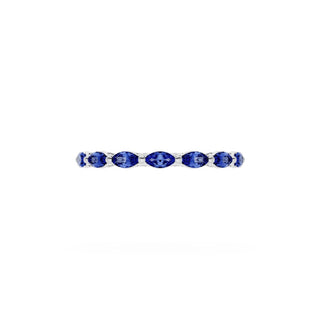 Blue Sapphire Eternity Band in 18kt White Gold