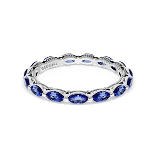 Blue Sapphire Eternity Band in 18kt White Gold