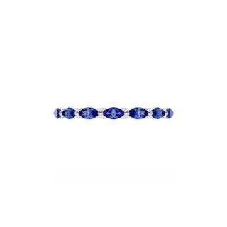 Blue Sapphire Eternity Band in 18kt White Gold