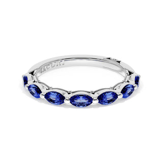Blue Sapphire Eternity Band in 18kt White Gold