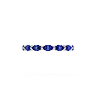 Blue Sapphire Eternity Band in 18kt White Gold