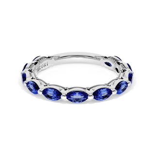 Blue Sapphire Eternity Band in 18kt White Gold