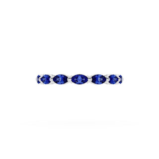Blue Sapphire Eternity Band in 18kt White Gold