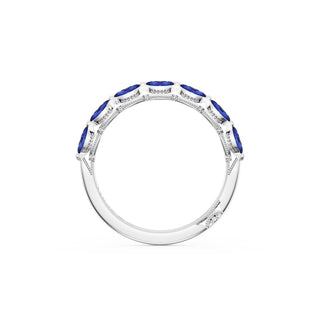 Blue Sapphire Eternity Band in Platinum