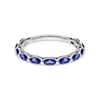 Blue Sapphire Eternity Band in Platinum